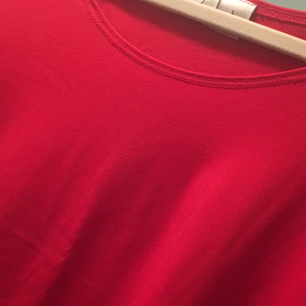 Red Cropped Flowy Blouse